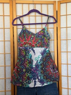 Bright Multicolor Paisley Tank Top